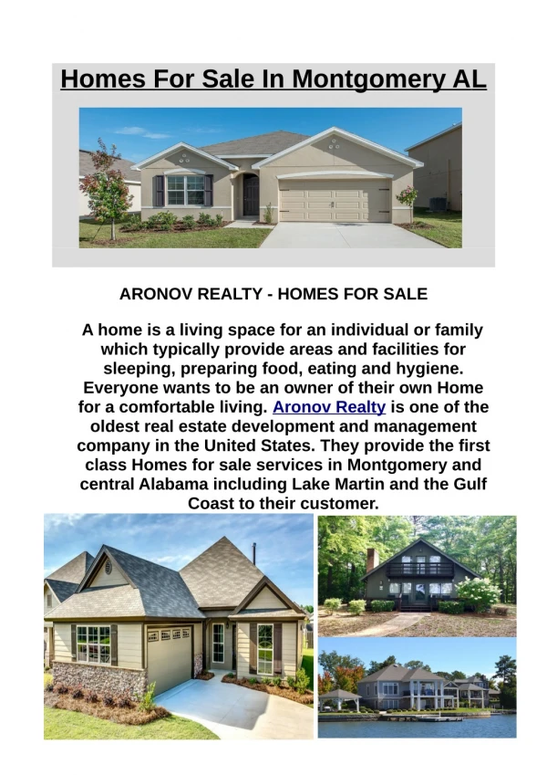 Find Homes For Sale In Montgomery AL