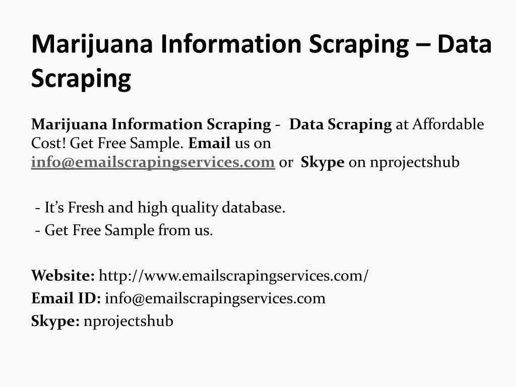 marijuana information scraping data scraping
