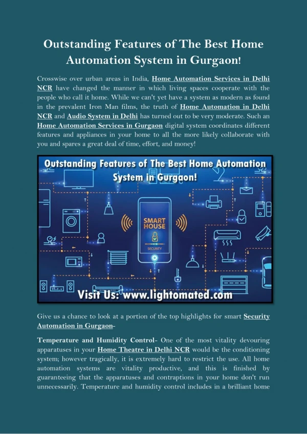 Outstanding Features of The Best Home Automation System in Gurgaon!