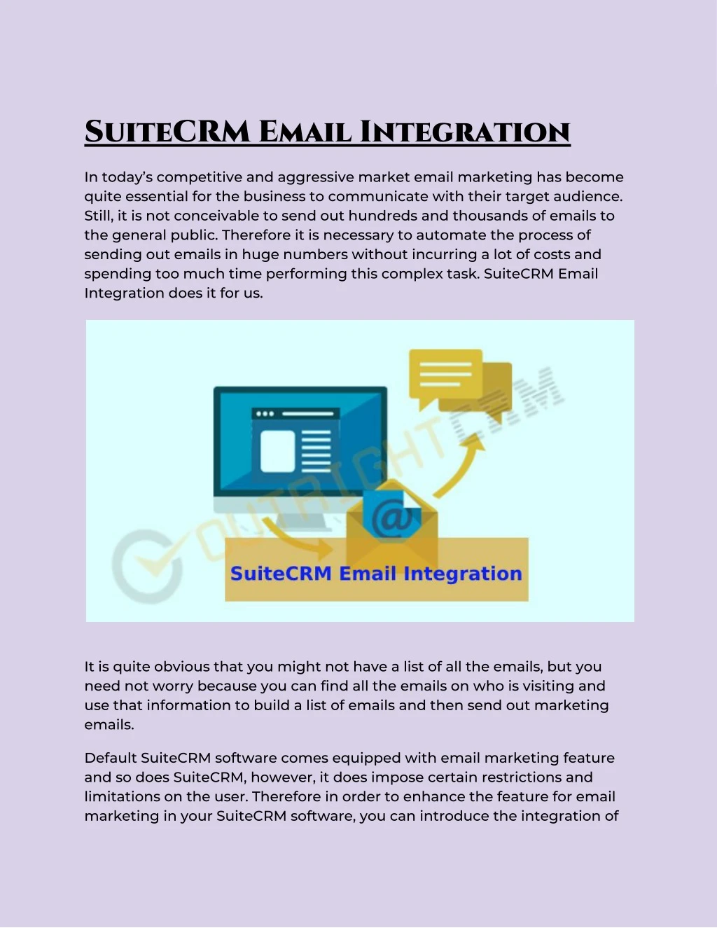 suitecrm email integration in today s competitive