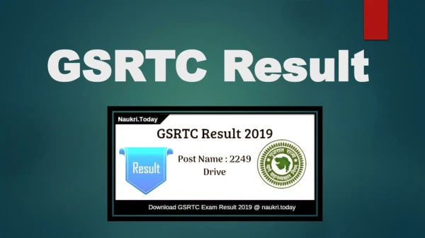 GSRTC Result 2019 For Driver Post | Check GSRTC Cut off & Answer Key