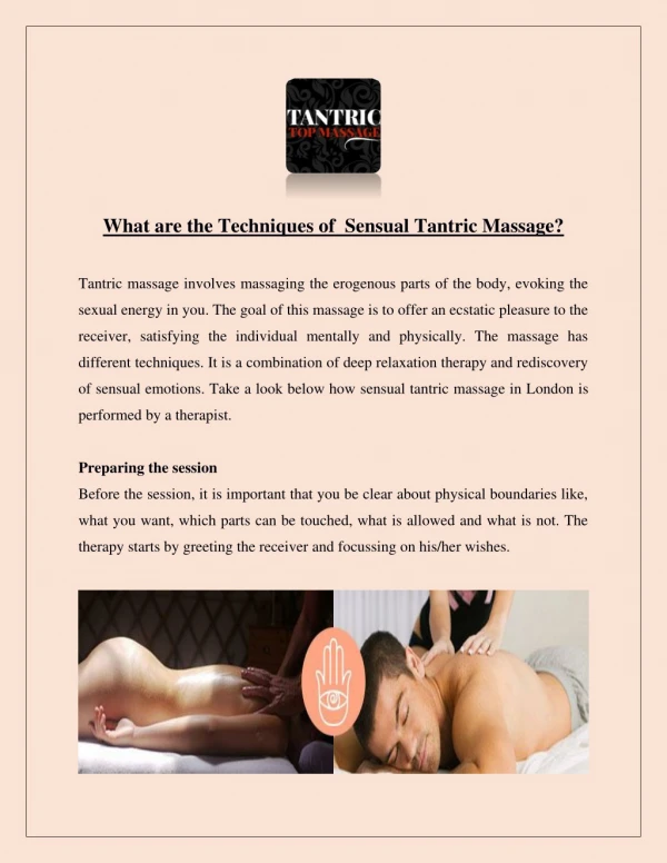 What are the Techniques of Sensual Tantric Massage?