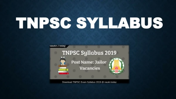 TNPSC Syllabus 2019 Download tnpsc.gov.in Jailor Written Exam Pattern