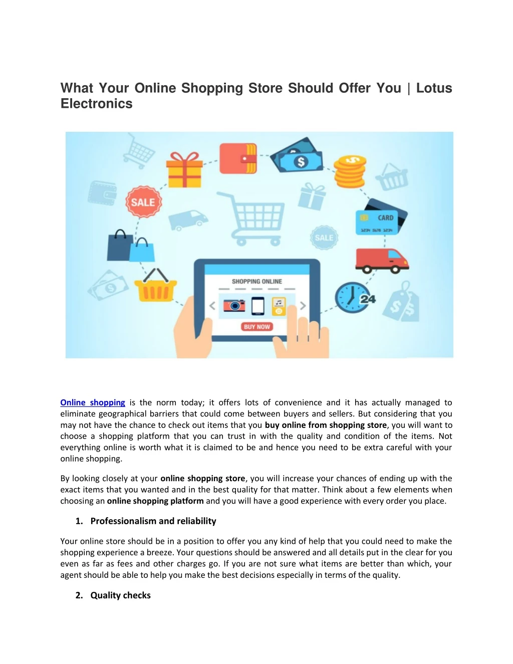 what your online shopping store should offer