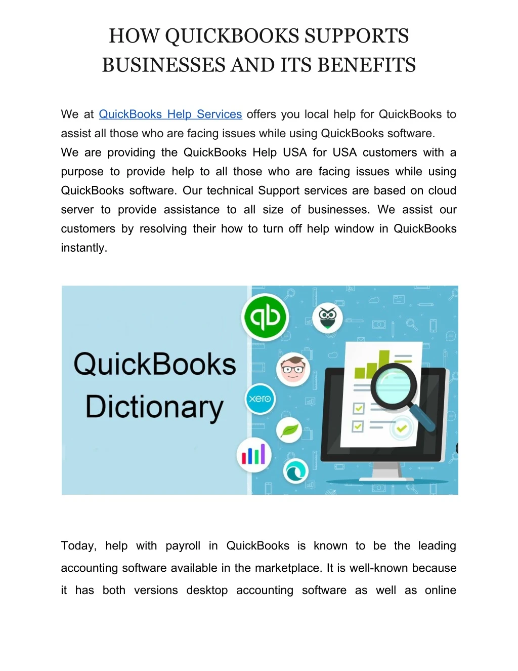 how quickbooks supports businesses