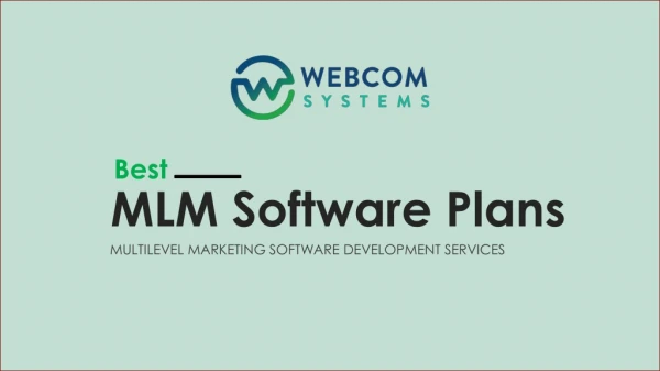 Best MLM Software Development Plans