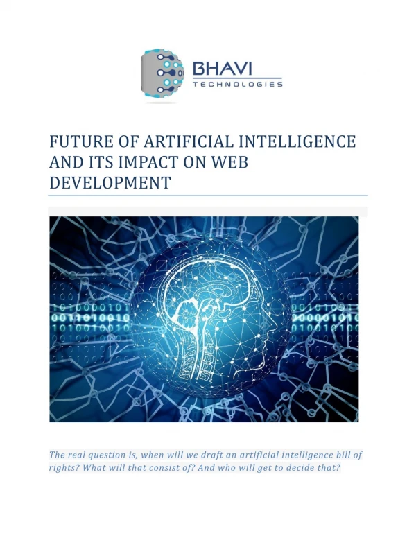 FUTURE OF ARTIFICIAL INTELLIGENCE AND ITS IMPACT ON WEB DEVELOPMENT