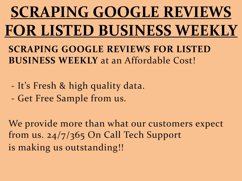 scraping google reviews for listed business weekly