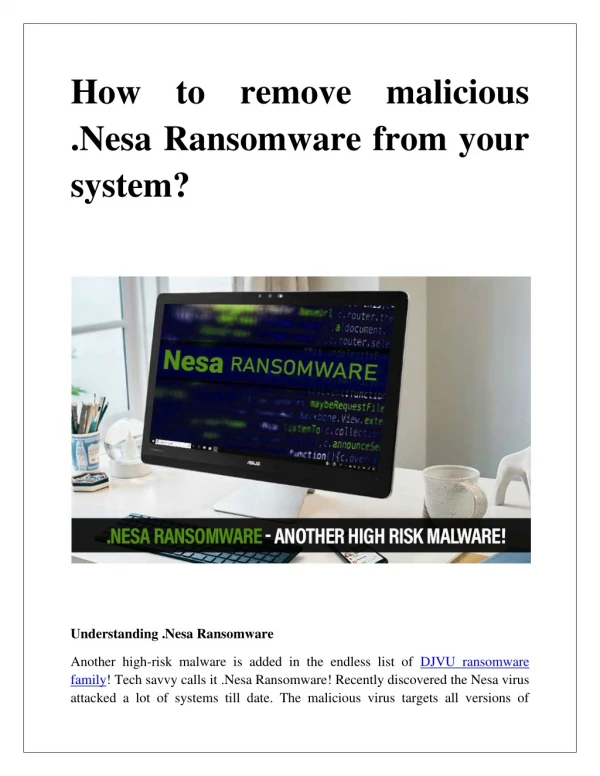 How to remove malicious nesa ransomware