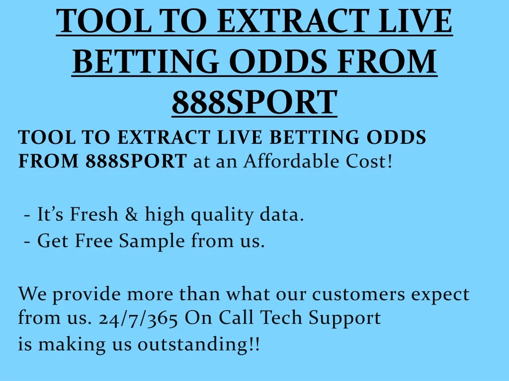 tool to extract live betting odds from 888sport