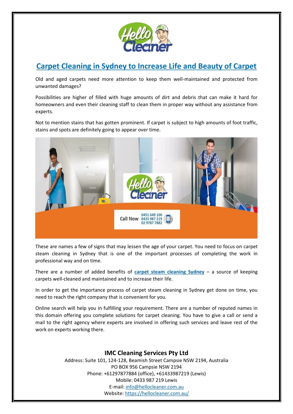 carpet cleaning in sydney to increase life