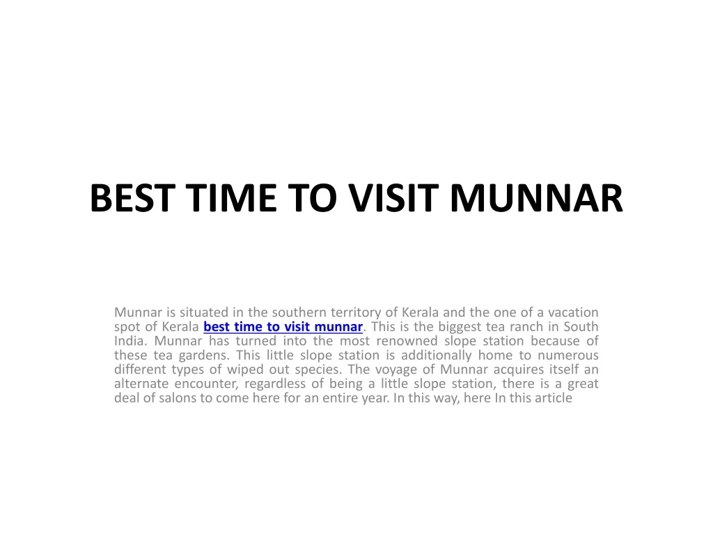 best time to visit munnar