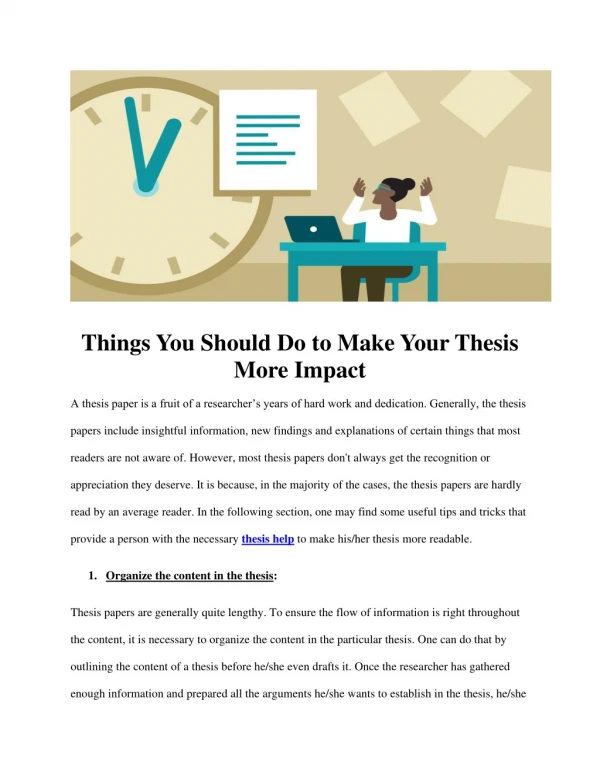 Things You Should Do to Make Your Thesis More Impactull
