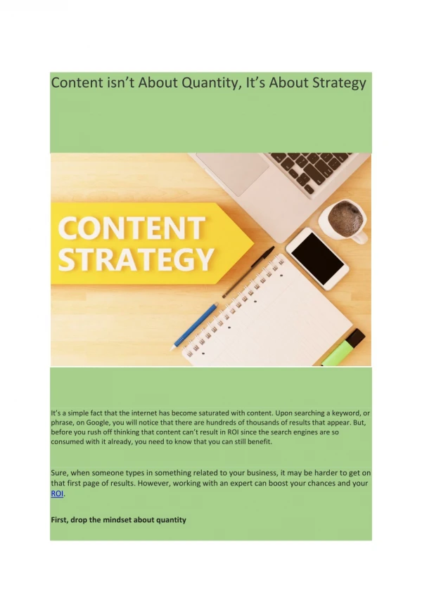 Content isn’t About Quantity, It’s About Strategy