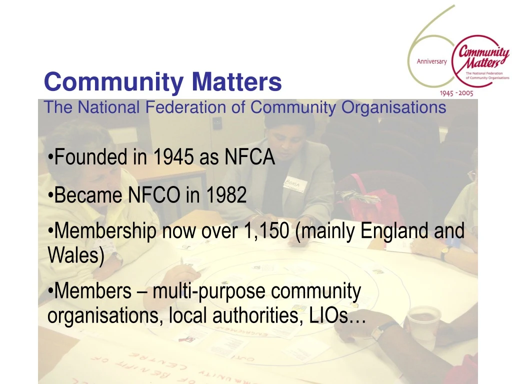 community matters the national federation of community organisations