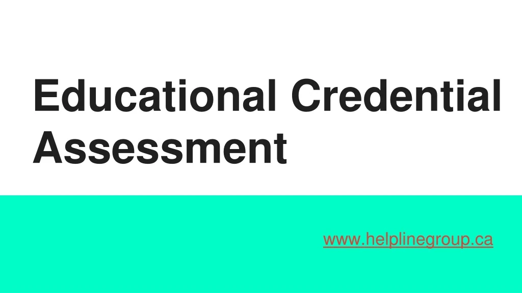 educational credential assessment