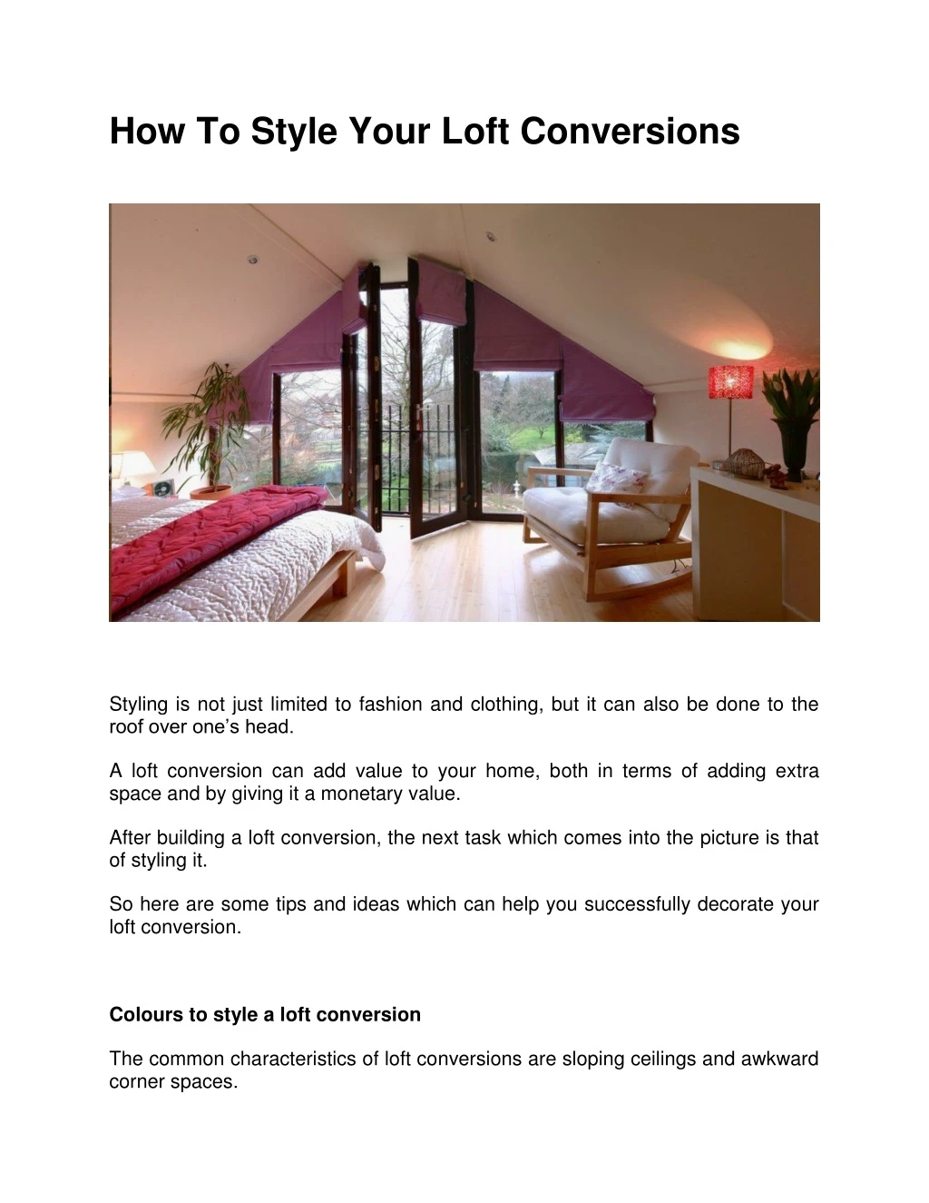 how to style your loft conversions