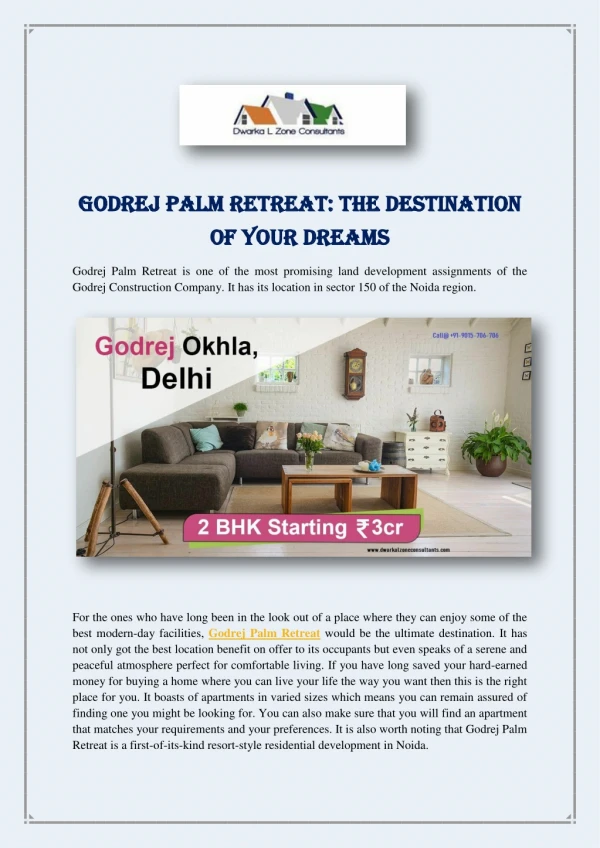 Godrej Palm Retreat: The Destination of Your Dreams