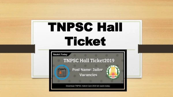 TNPSC Hall Ticket 2019 Releases For PSC Jailor Posts | Download Now
