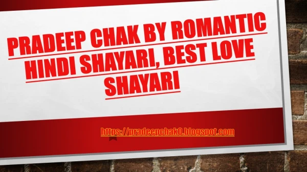 Pradeep Chak By Romantic Hindi Shayari, Best Love Shayari