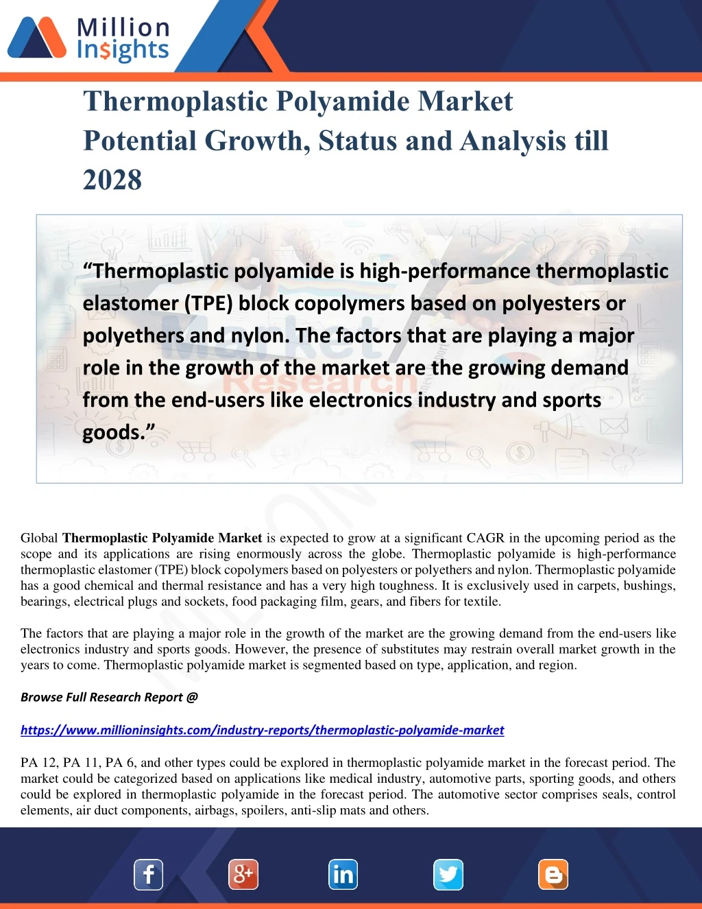 thermoplastic polyamide market potential growth