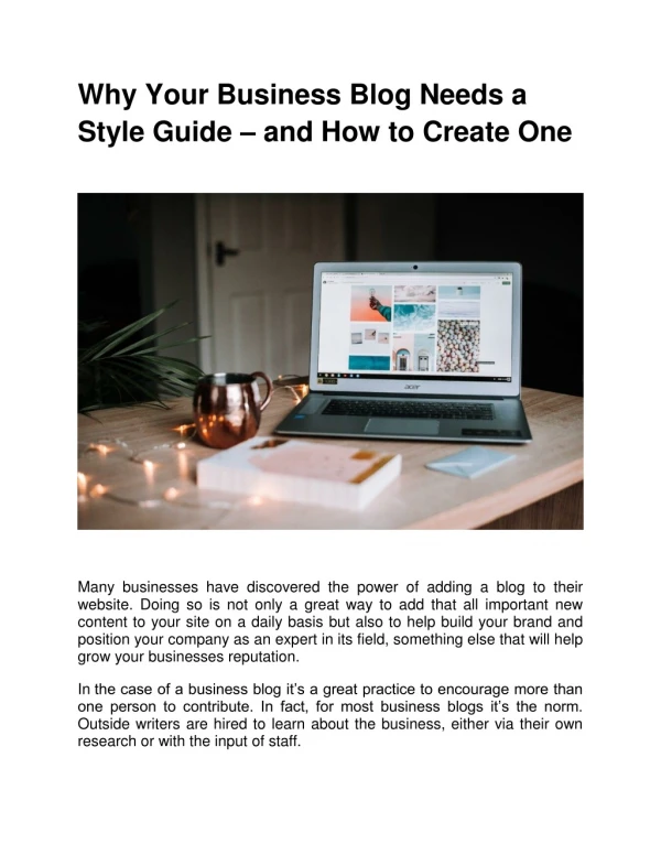Why Your Business Blog Needs a Style Guide – and How to Create One