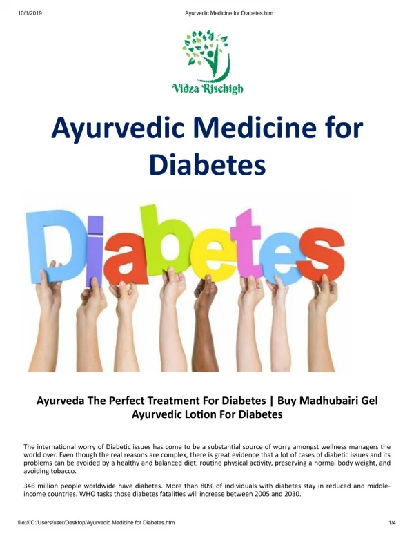 Ayurvedic Medicine for Diabetes