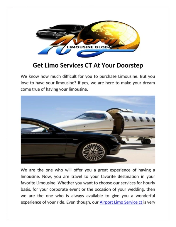 Airport Limo Service Connecticut