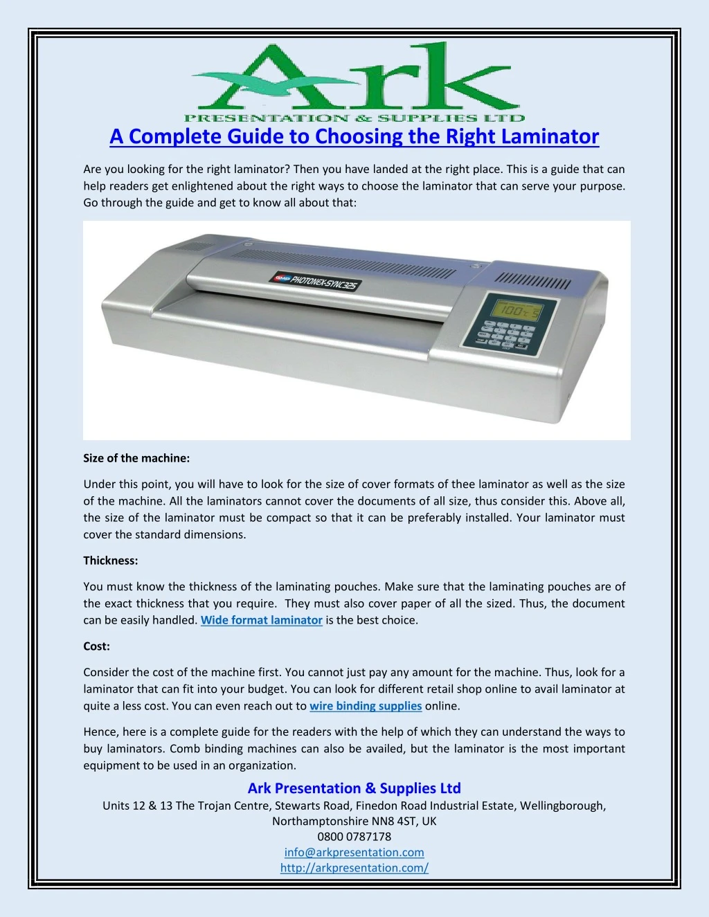 a complete guide to choosing the right laminator