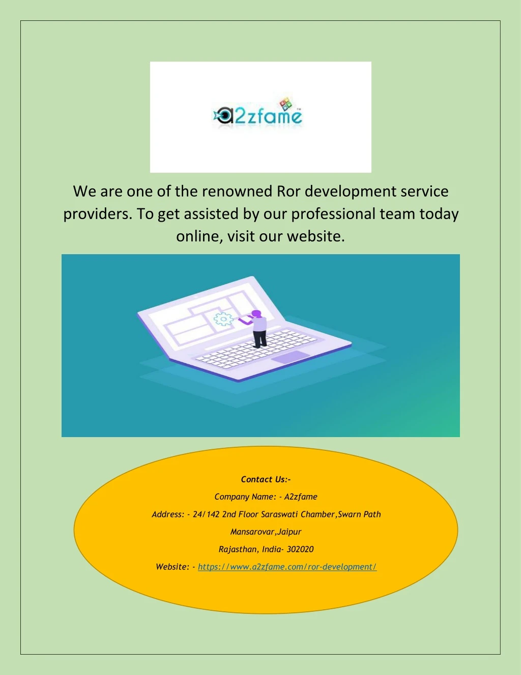 we are one of the renowned ror development