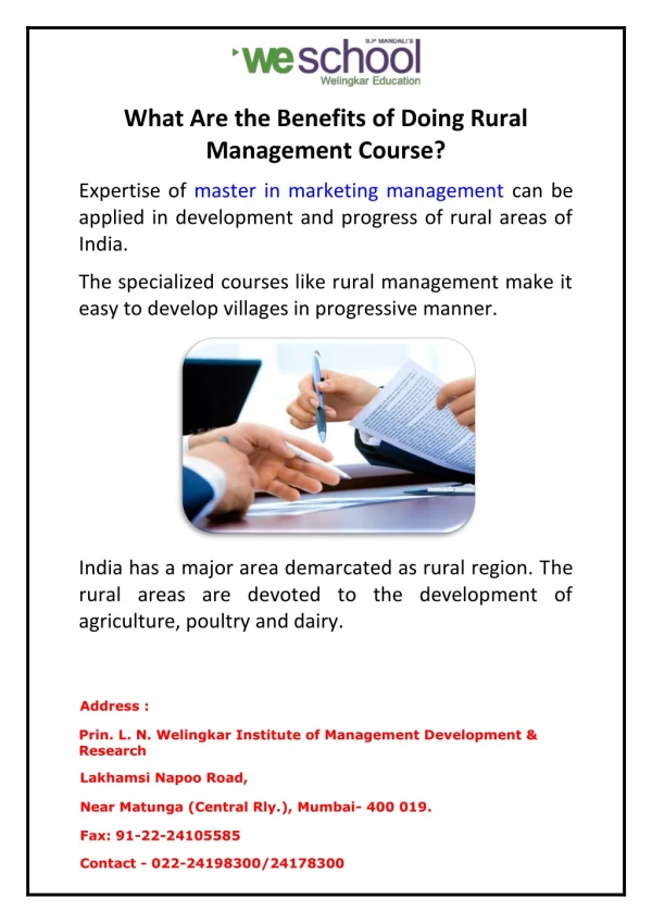 What Are The Benefits Of Doing Rural Management Course?