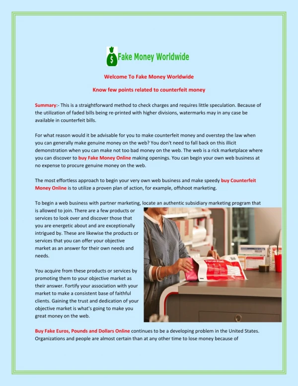 Know few points related to counterfeit money