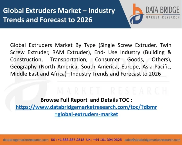 Global Extruders Market – Industry Trends and Forecast to 2026