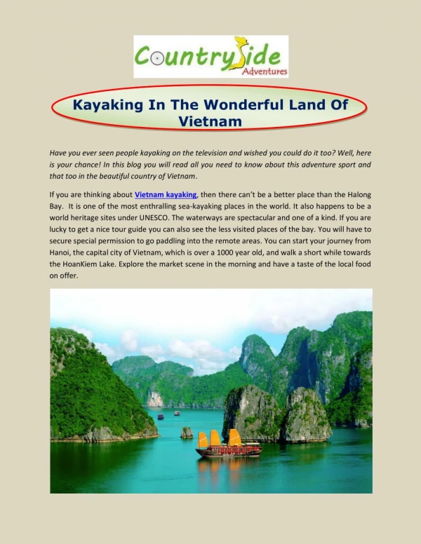 Kayaking In The Wonderful Land Of Vietnam