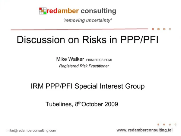 Discussion on Risks in PPP