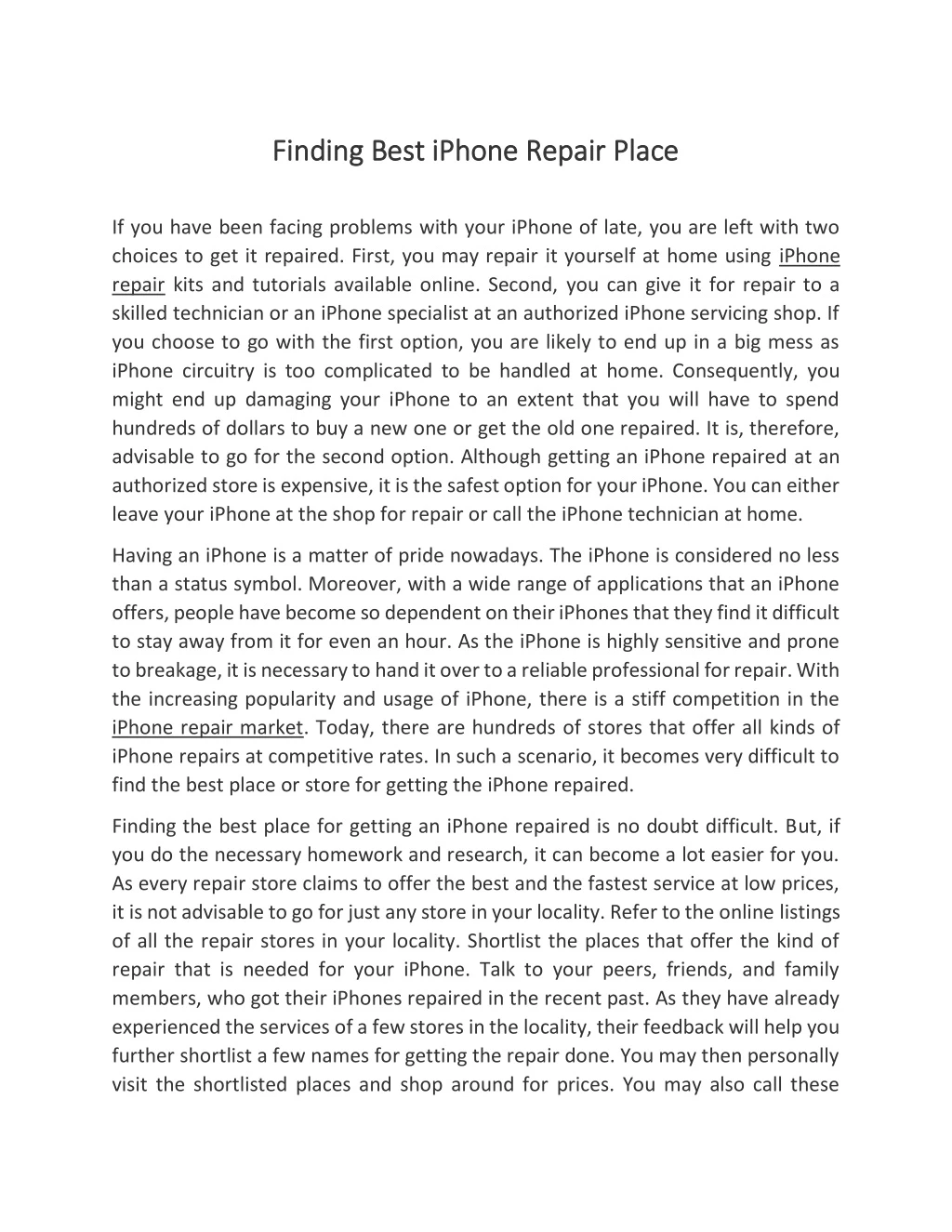 finding best iphone repair place finding best