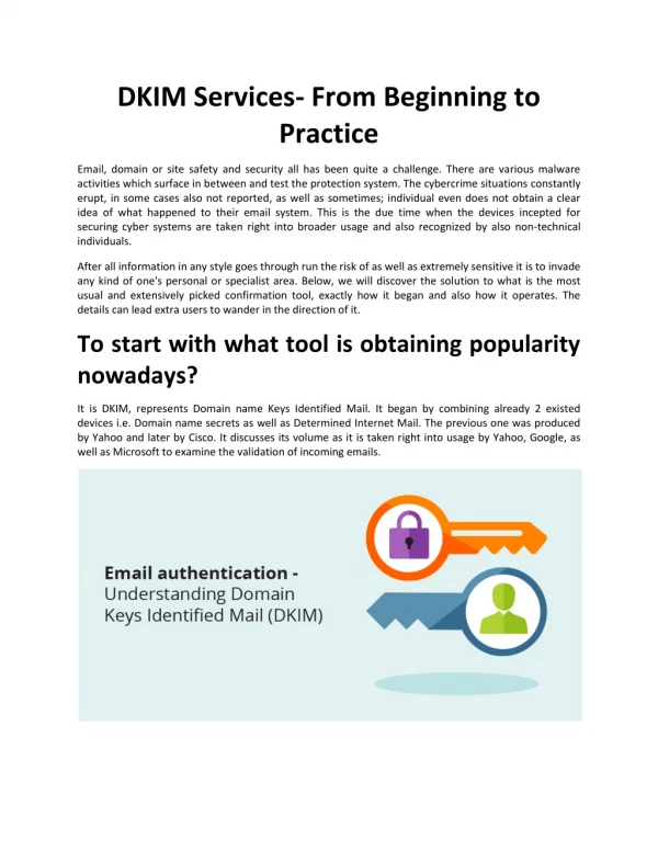 DKIM Services- From Beginning to Practice