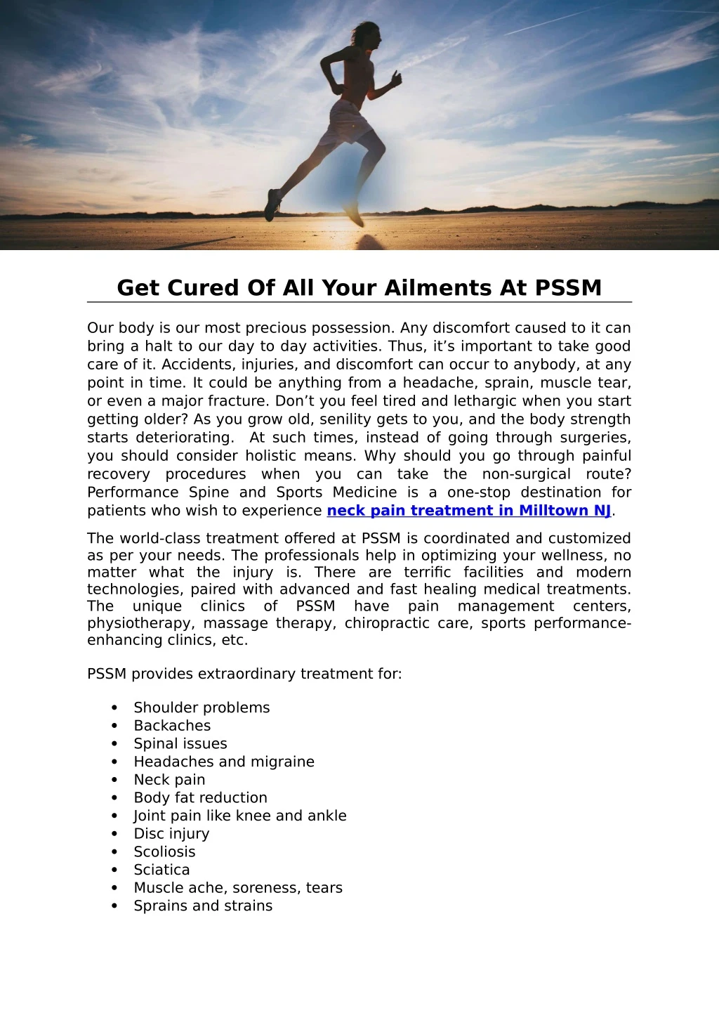 get cured of all your ailments at pssm