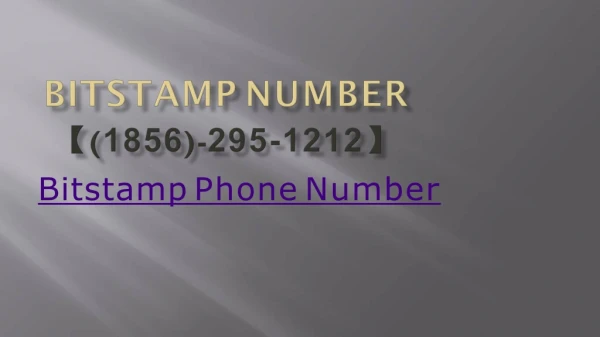 Bitstamp Support Number 1(856) 2295-1212 Phone Nubmer