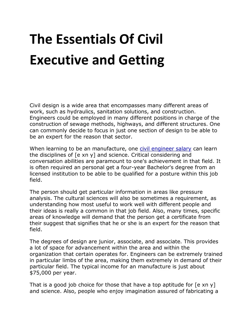 the essentials of civil executive and getting