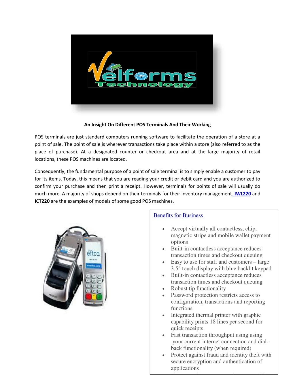 an insight on different pos terminals and their