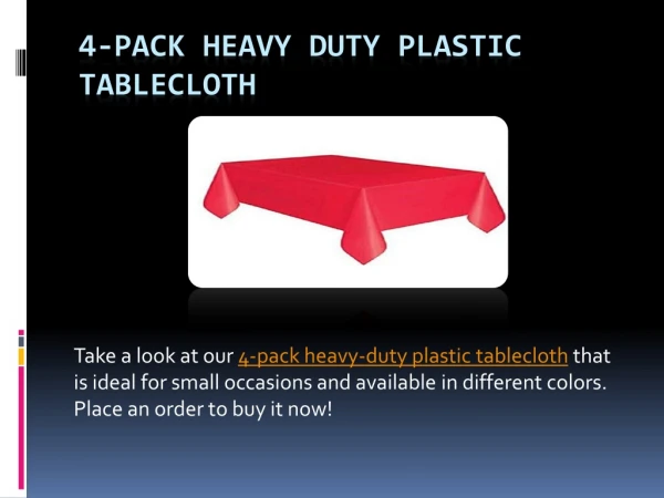 4-Pack Heavy Duty Plastic Tablecloth