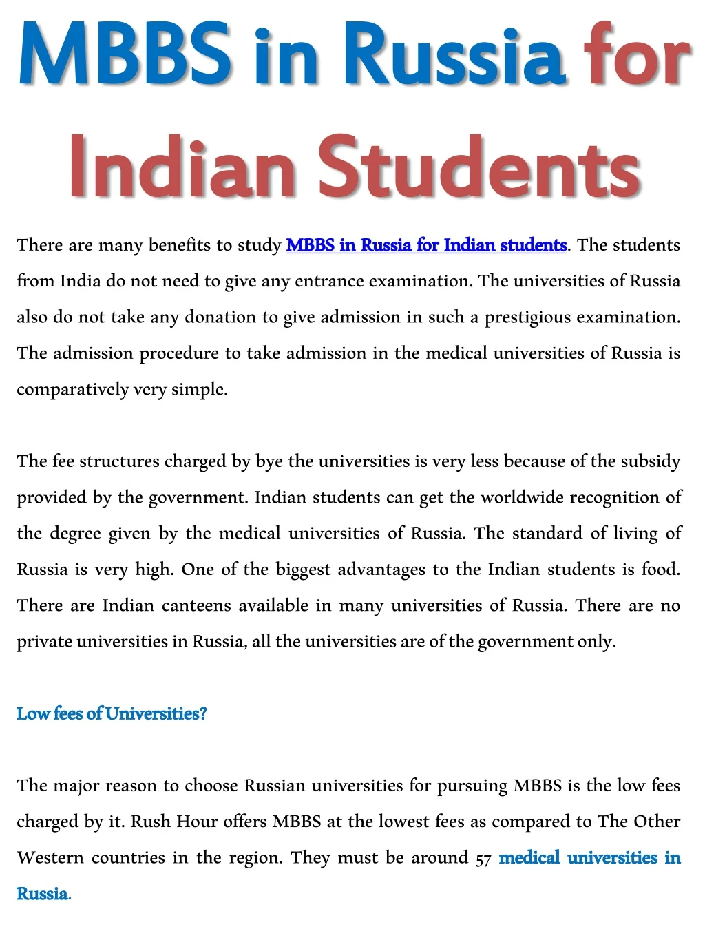 mbbs in russia mbbs in russia for indian students