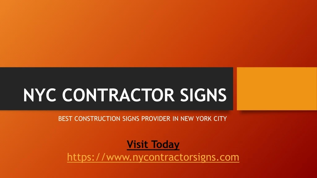 nyc contractor signs