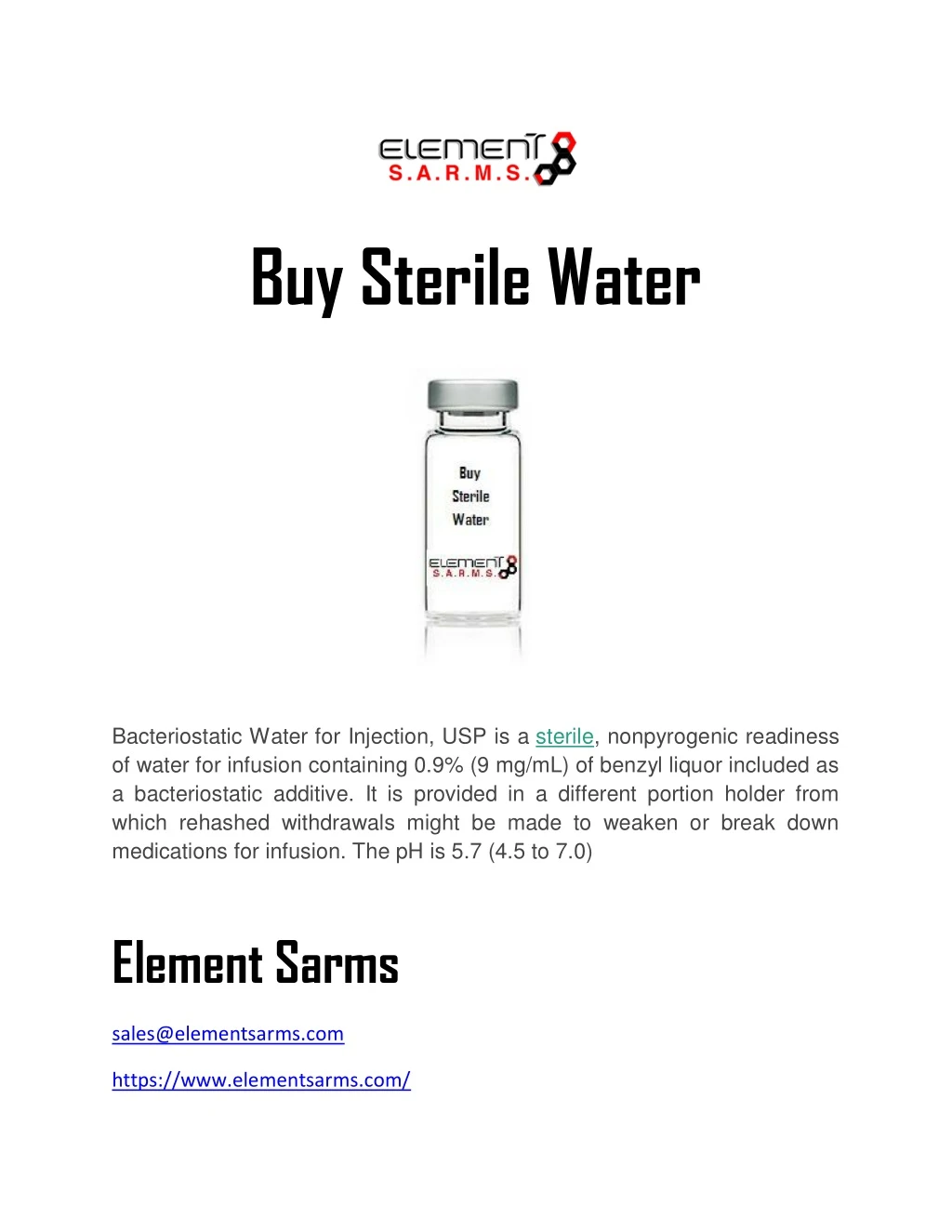 buy sterile water