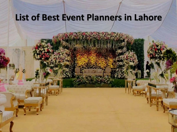 List of Best Event Planners in Lahore