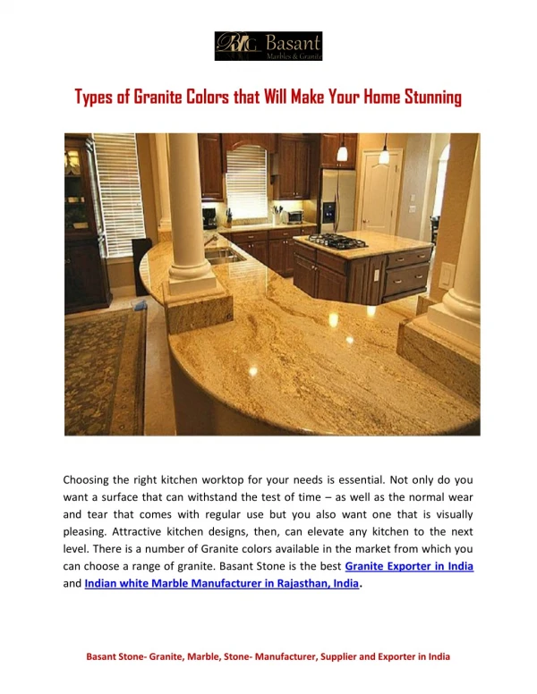 Types of Granite Colors That Will Make Your
