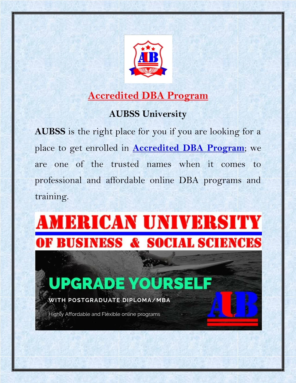 accredited dba program
