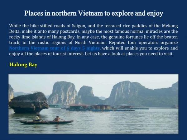 Places in northern Vietnam to explore and enjoy