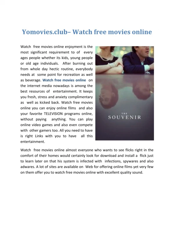 Watch Free Full Movies Online at Yomovies.club